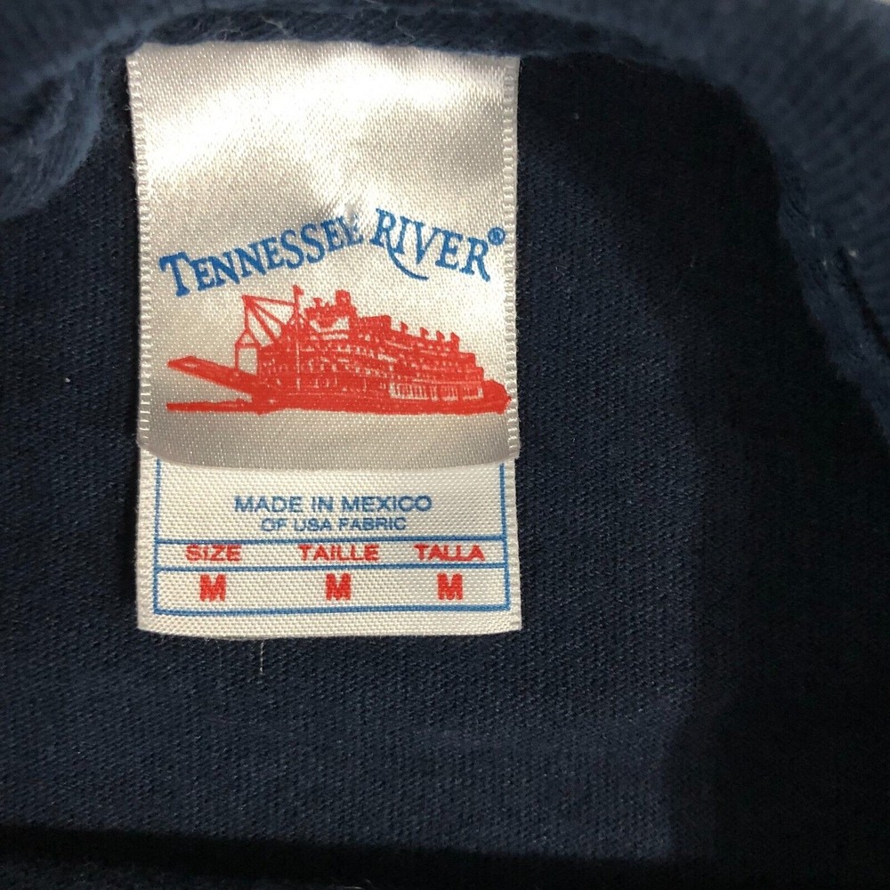Tennessee River Shirt Mens Medium Navy Blue Graphic Tee‎ Bikercore American Flag - Picture 3 of 6